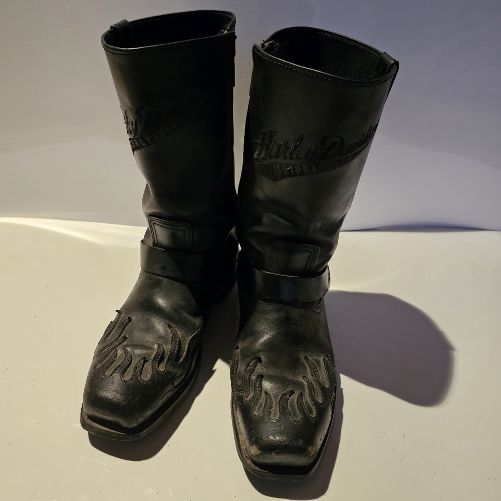 Harley-Davidson Black flame and harness Boots